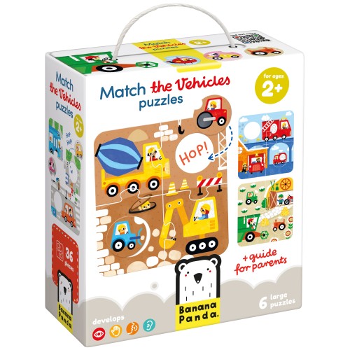 Match the Vehicles Puzzles Сложувалка (2+)